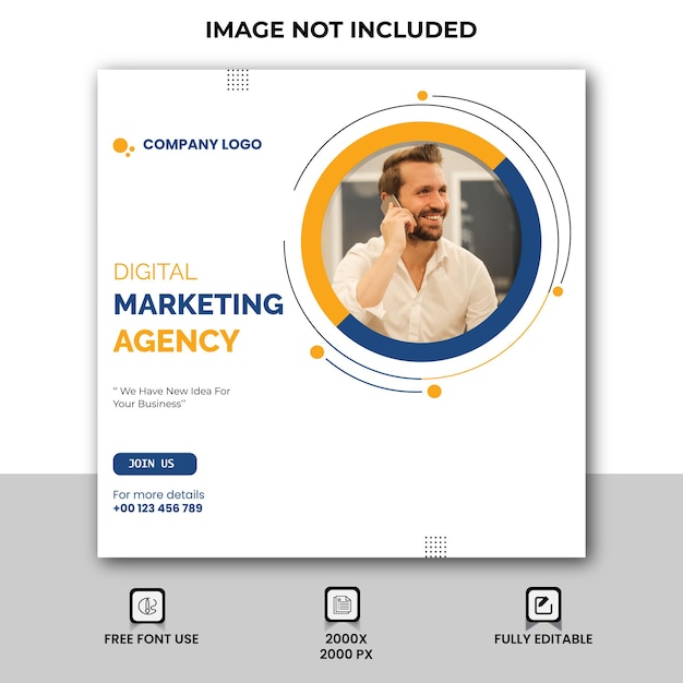 Digital marketing agency and corporate social media post template