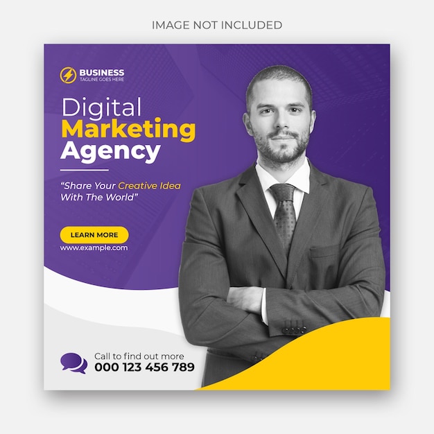 Digital marketing agency and corporate social media post template