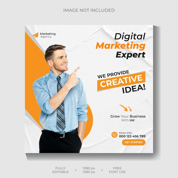 Vector digital marketing agency and corporate social media post template