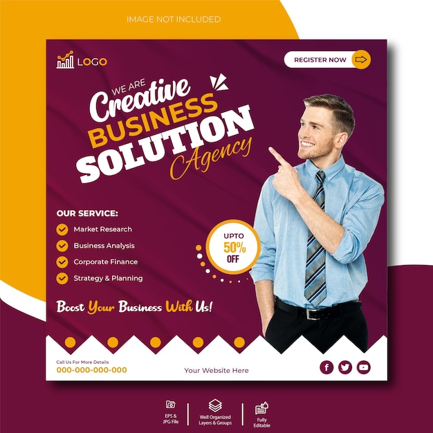 Digital marketing agency and corporate social media post template