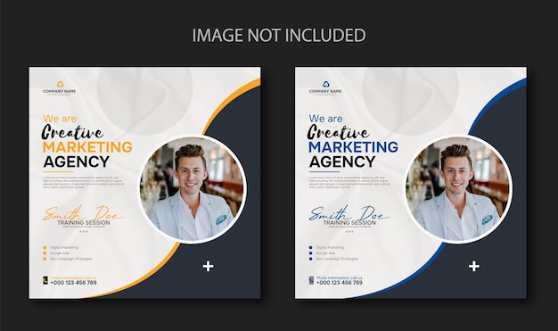 Digital marketing agency and corporate social media post template.