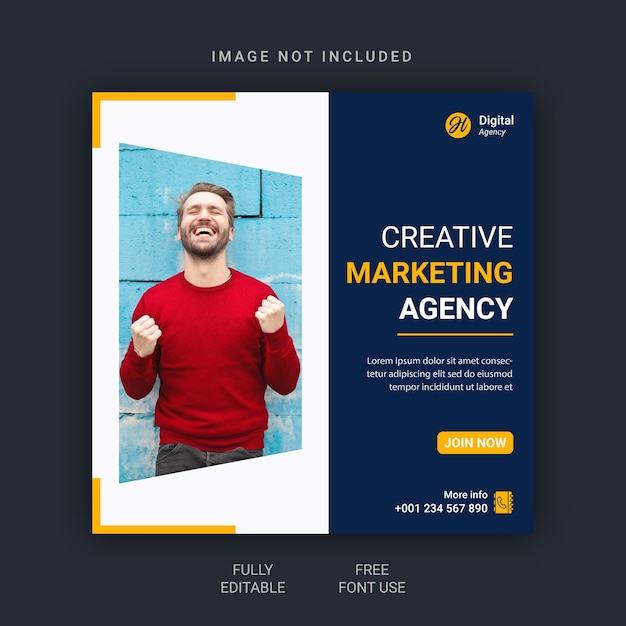 Vector digital marketing agency and corporate social media post template