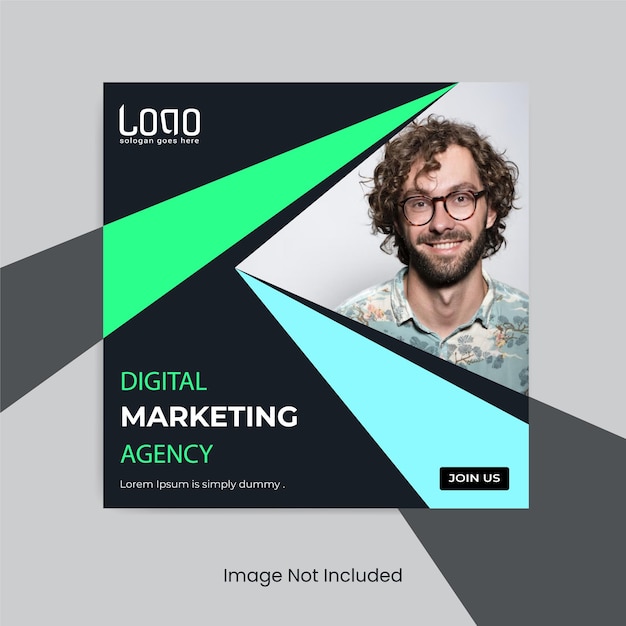 Vector digital marketing agency and corporate social media post template