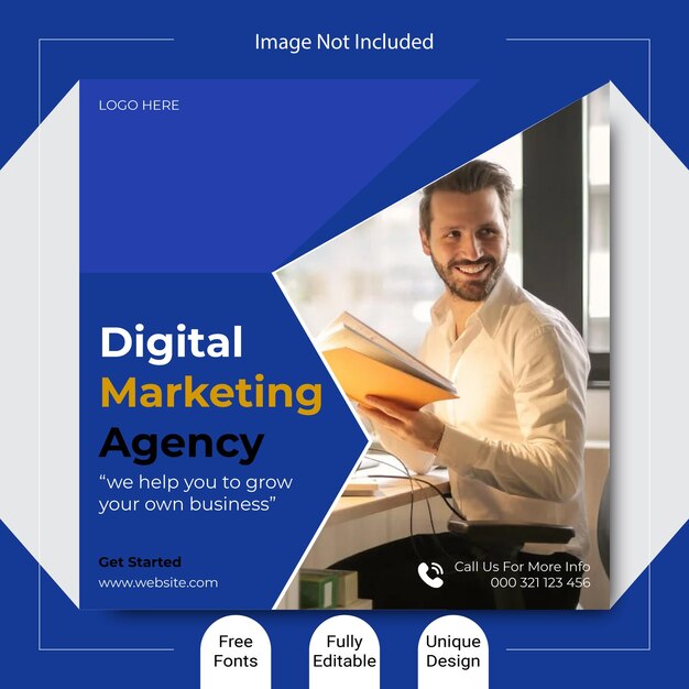 digital marketing agency and corporate social media post template