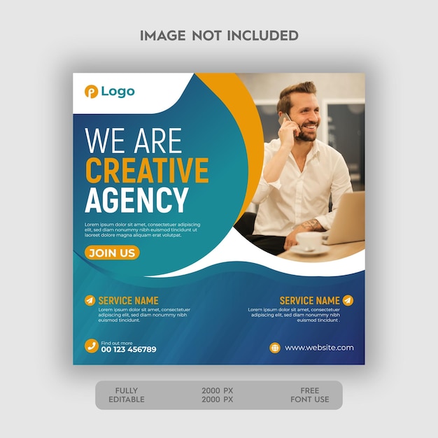 Vector digital marketing agency and corporate social media template design