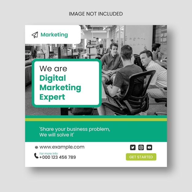 Vector digital marketing agency and corporate social media template