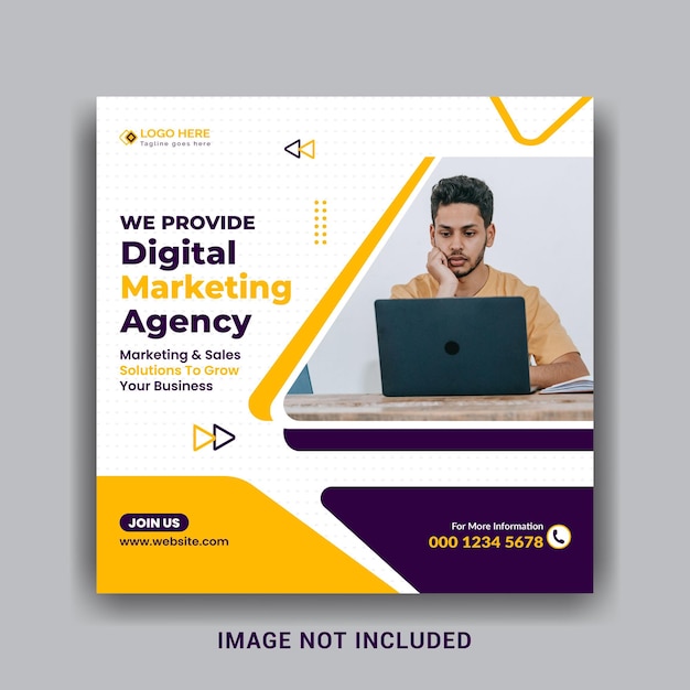 Digital marketing agency and Creative corporate social media post template design