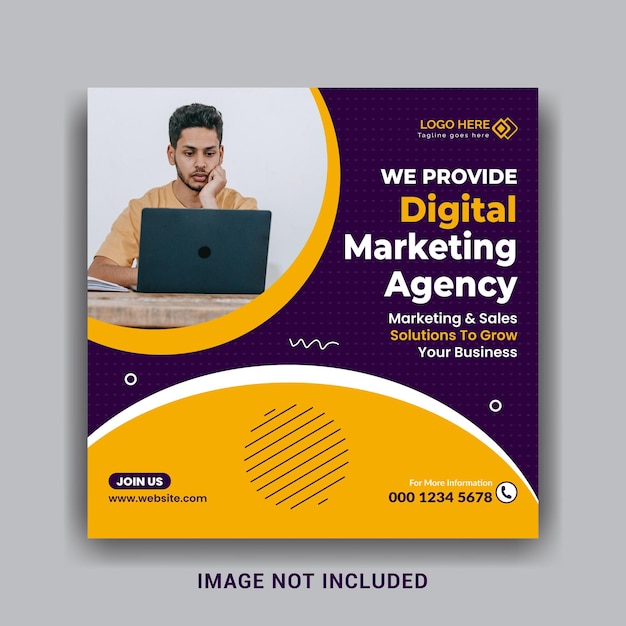 Digital marketing agency and Creative corporate social media post template design