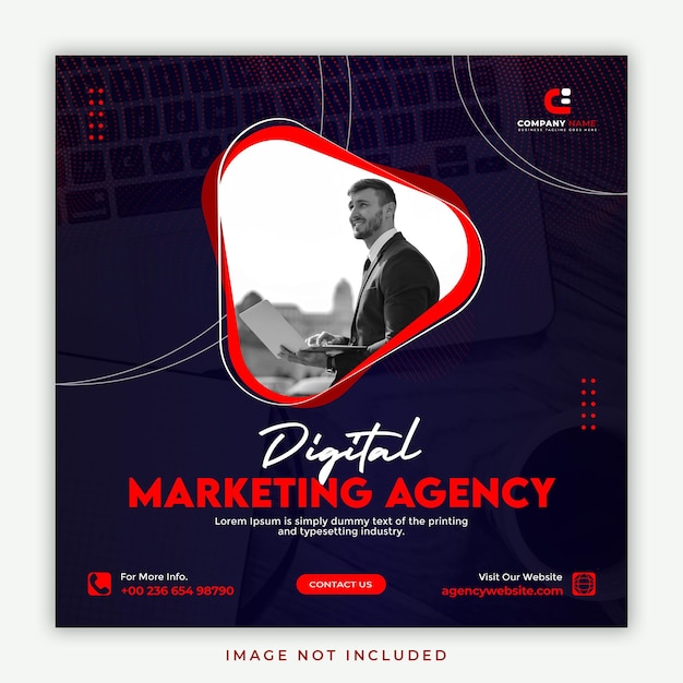 Digital marketing agency dark social media post template