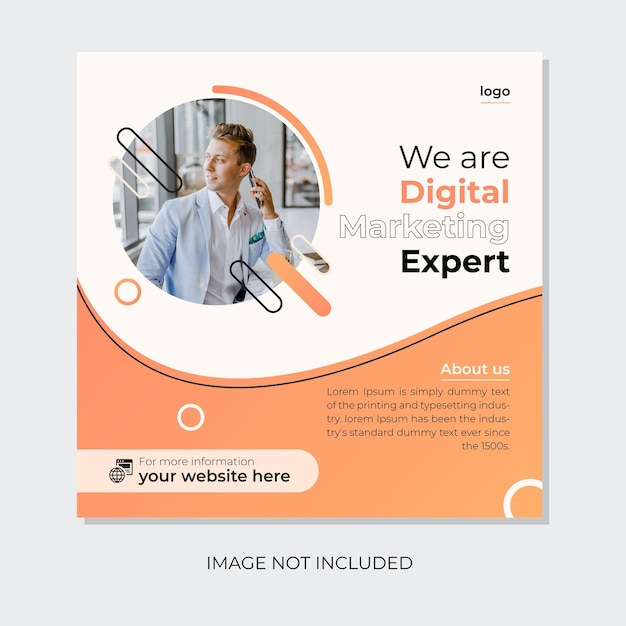 Vector digital marketing agency design and business live webinar for social media post