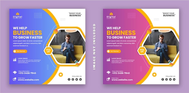 Digital marketing agency expert corporate business flyer square instagram social media post banner