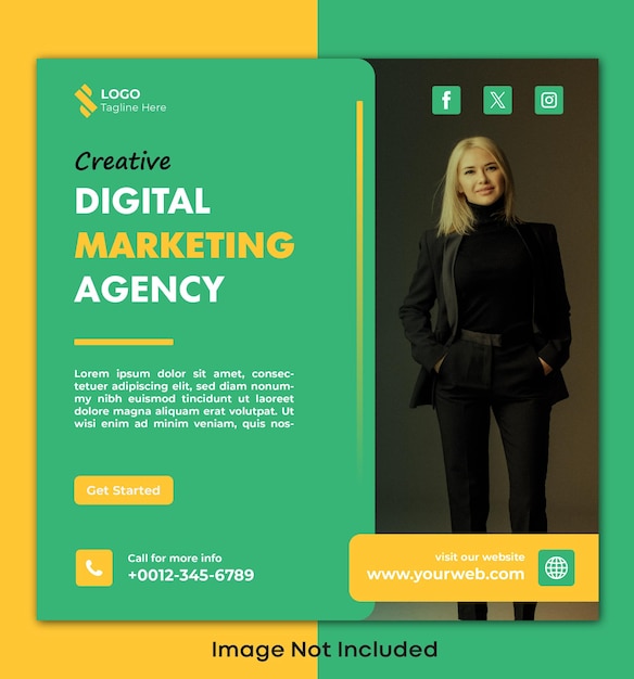 Digital Marketing Agency and Expert Vector flyer or poster template