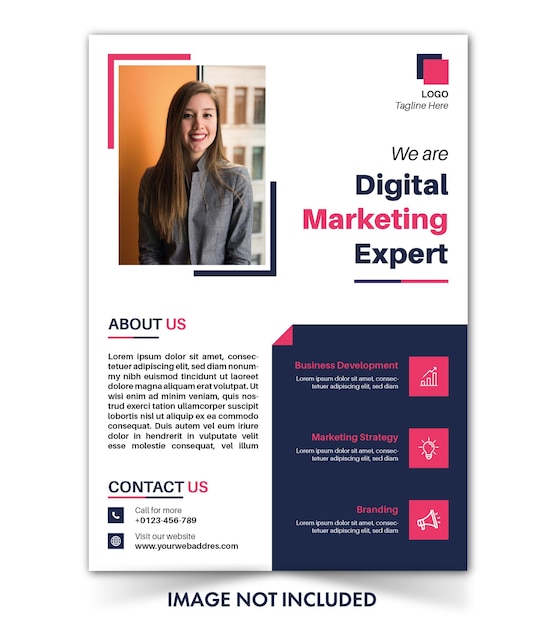 digital marketing agency and expert vector flyer or poster template