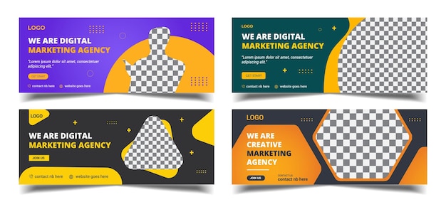 Digital Marketing Agency Facebook cover banner ontwerpsjabloon webbanner voor Marketing Agency