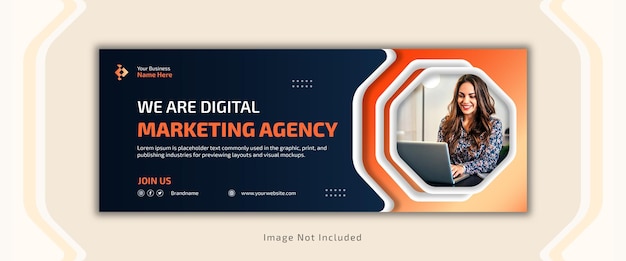 Vector digital marketing agency facebook cover design premium vector banner template