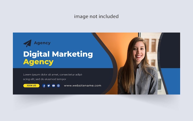 Digital marketing agency facebook cover design template