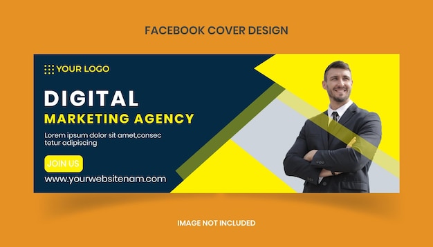 Modello di progettazione della pagina di copertina di facebook dell'agenzia di marketing digitale