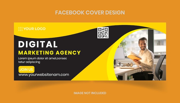 Vector digital marketing agency facebook cover page design template