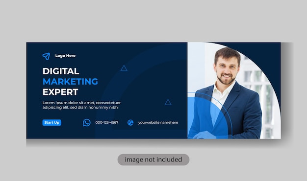 Digital marketing agency Facebook cover page and web banner template