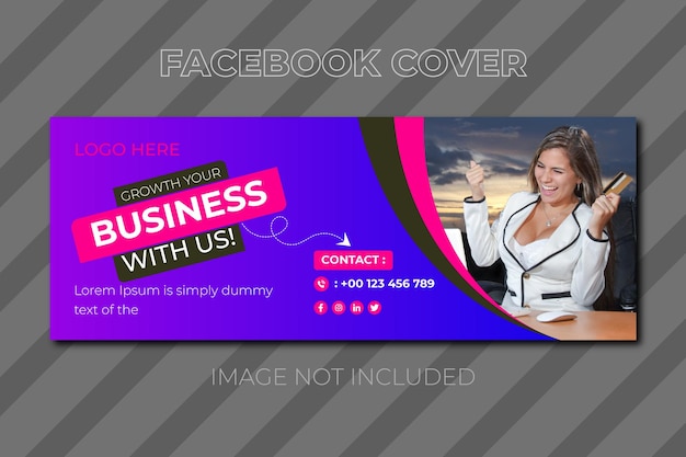 Digital marketing agency Facebook cover photo design with the creative shape or web banner for digit