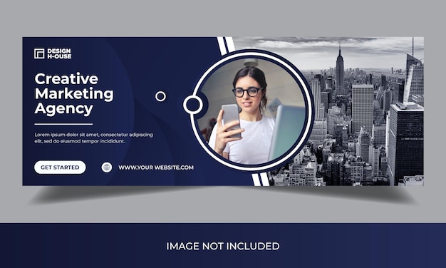 Digital marketing Agency facebook cover or web banner template vector premium