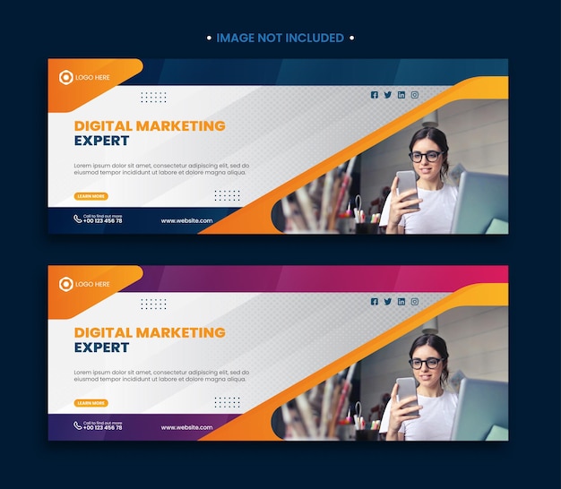 Digital marketing agency facebook cover and web banner template