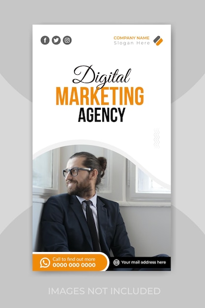 Vettore modello di banner di agenzia di marketing digitale facebook e instagram