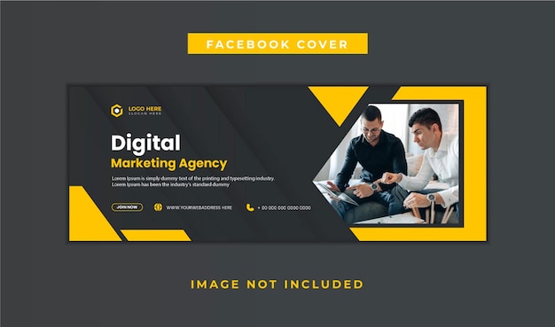 Digital marketing agency Facebook page cover template and Header design