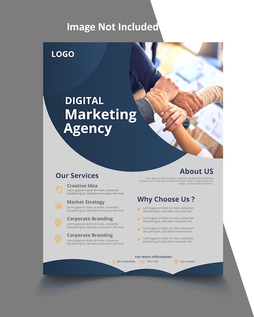 Vector digital marketing agency flyer design 2022