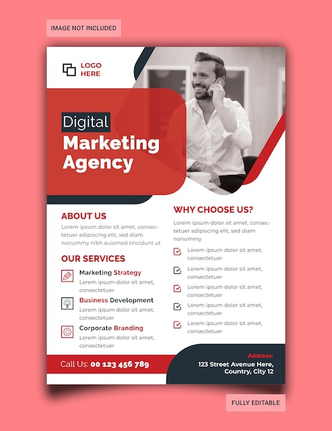 Digital marketing agency flyer design template Advertising creative business and professional flyers