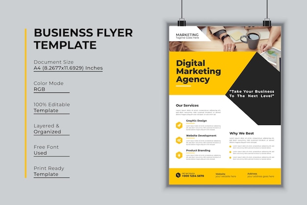 Digital marketing agency flyer design vector template