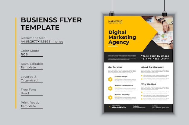 Digital marketing agency flyer design vector template