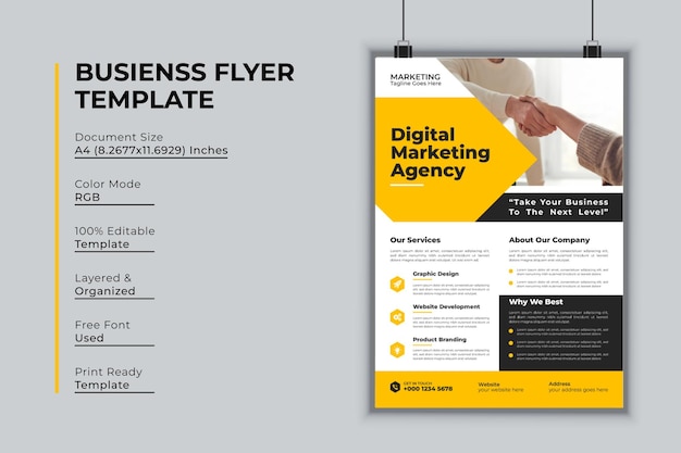 Digital marketing agency flyer design vector template