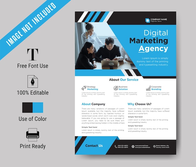digital marketing agency flyer premium vector