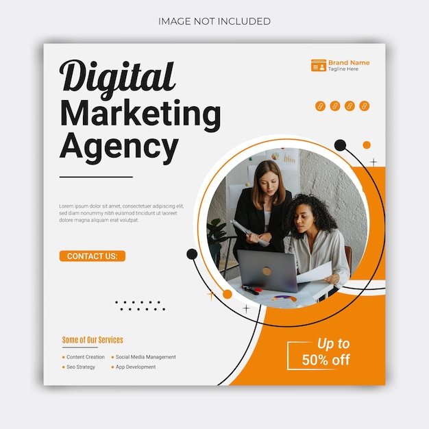 digital marketing agency flyer or social media post template design