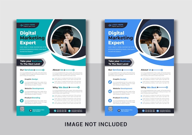 Digital marketing agency flyer template, creative professional a4 flyer, business flyer design