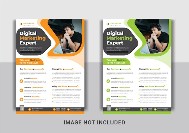 Digital marketing agency flyer template, creative professional a4 flyer, business flyer design