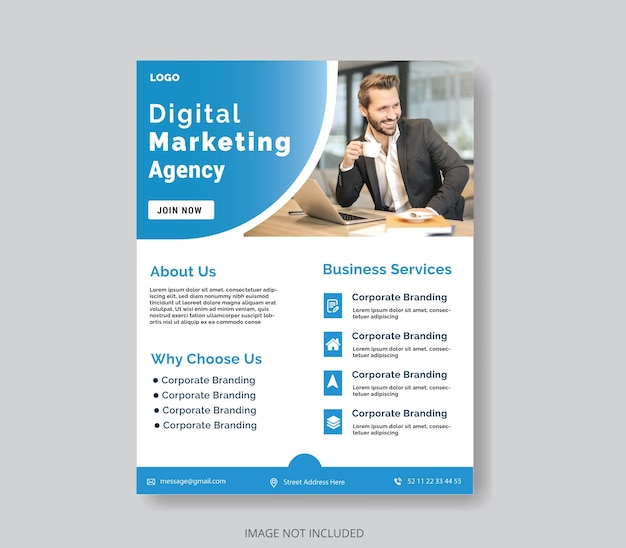 Digital marketing agency flyer template design