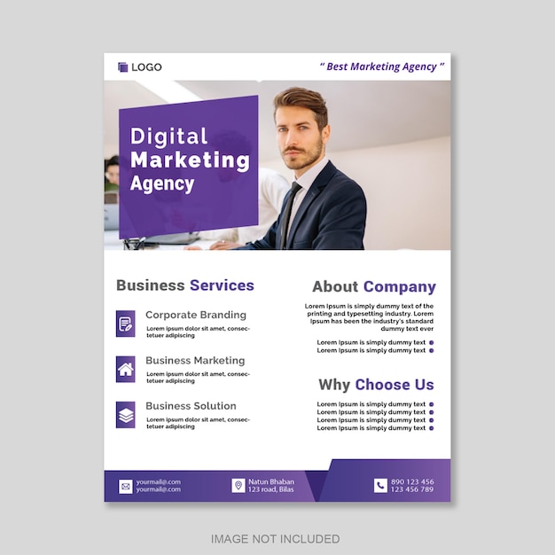 digital marketing agency flyer template design