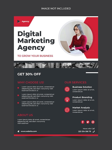 Digital marketing agency flyer template