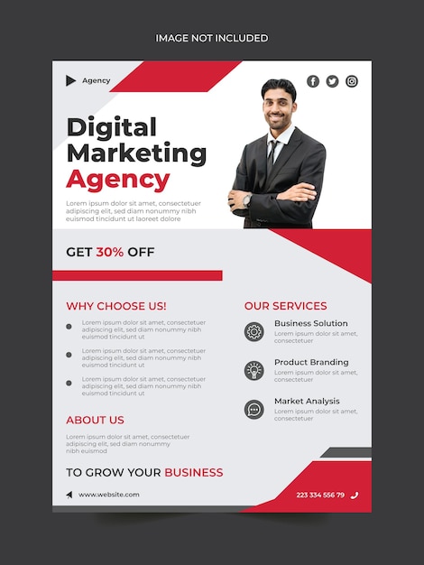 Digital marketing agency flyer template