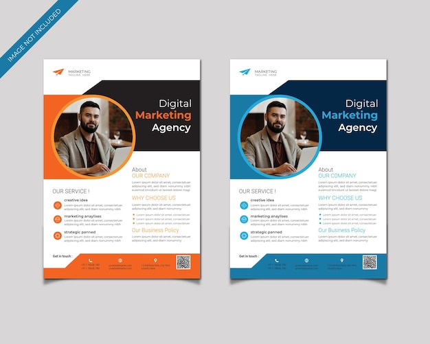 Vector digital marketing agency flyer template