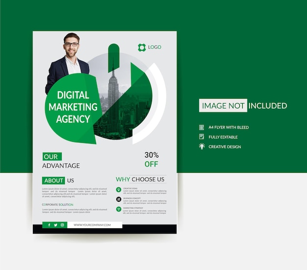 Digital marketing agency flyer template