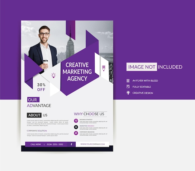 Digital marketing agency flyer template