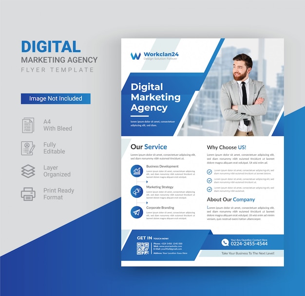 Digital marketing agency flyer template  .