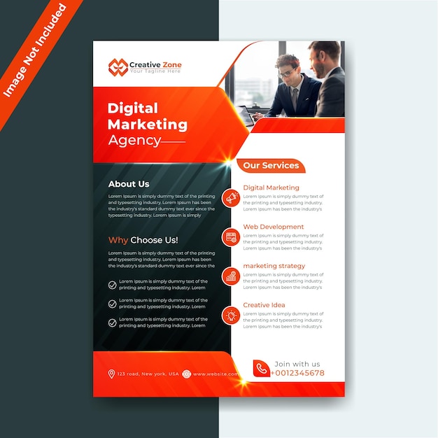 Vector digital marketing agency flyer