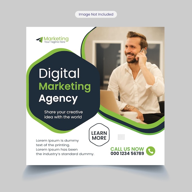 Digital marketing agency instagram banner and social media post template