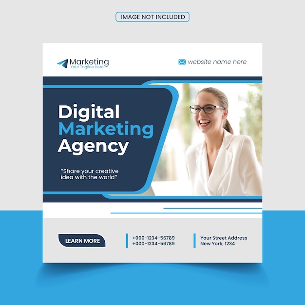 Digital marketing agency instagram banner and social media post template