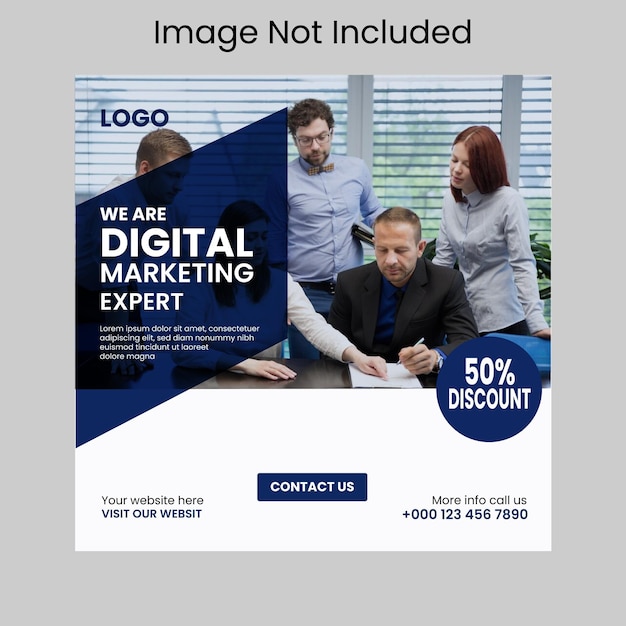 Vector digital marketing agency instagram post and social media banner template