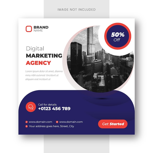 Digital marketing agency instagram post and social media banner template